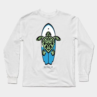 Tribal Turtle Tattoo Surfer Dude / Maui Long Sleeve T-Shirt